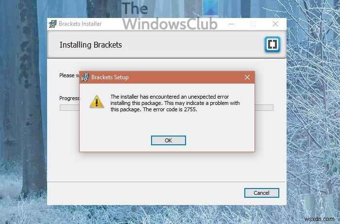 แก้ไข Windows Installer Error Code 2755 