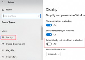 วิธีทำให้ Scrollbars มองเห็นได้เสมอใน Windows 11/10 