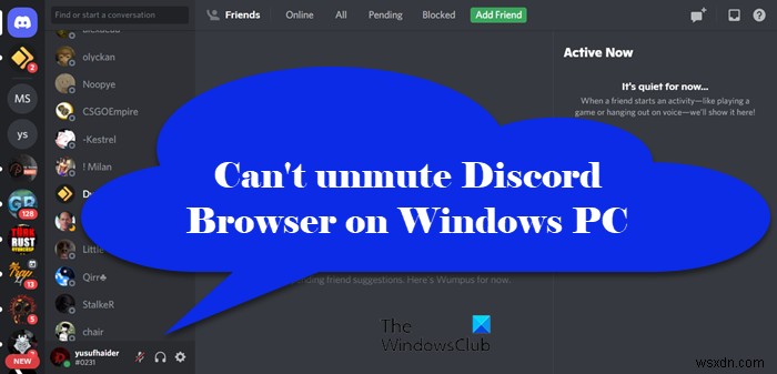 ไม่สามารถเปิดเสียงเบราว์เซอร์ Discord บน Windows PC 