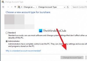 เปลี่ยนประเภทบัญชีเป็นสีเทาใน Windows 11/10 