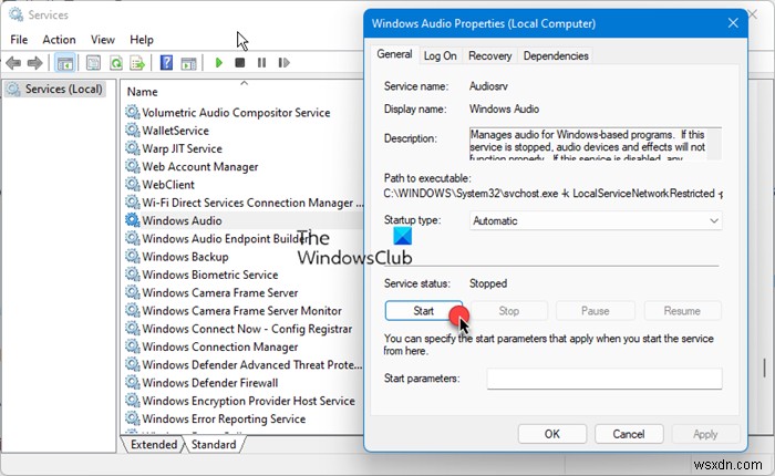 Windows Audio Service ต้องรีสตาร์ทเมื่อเข้าสู่ระบบเพื่อรับเสียงกลับ 