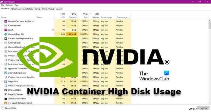 แก้ไข NVIDIA Container high Disk, GPU, การใช้หน่วยความจำบน Windows 11/10 
