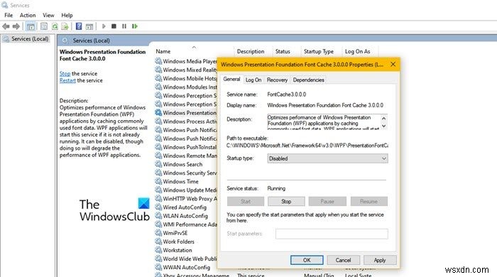 แก้ไข PresentationFontCache.exe CPU และการใช้หน่วยความจำสูงใน Windows 11/10 