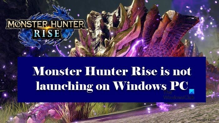 Monster Hunter Rise ไม่เปิดหรือหยุดทำงานเมื่อเปิดตัวบน Windows PC 