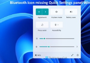 ไอคอน Bluetooth หายไปบนแผงการตั้งค่าด่วนใน Windows 11 