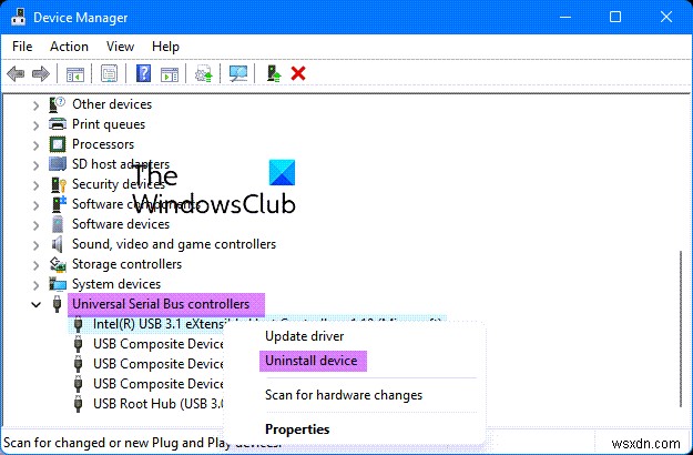 แก้ไข Generic USB Hub หายไปหรือไม่แสดงใน Windows 11/10 