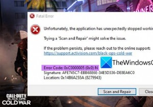 แก้ไขรหัสข้อผิดพลาด 0xC0000005 (0x0) N ใน COD Black Ops Cold War 