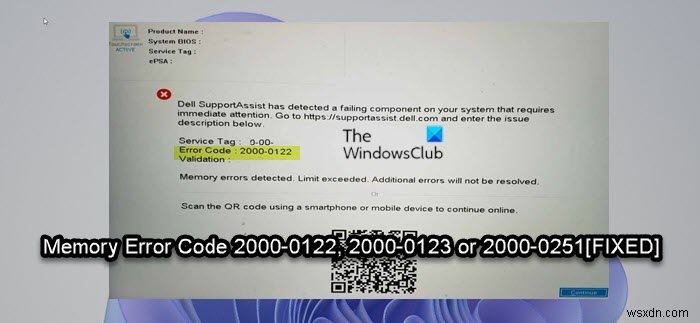 แก้ไข Memory Error Code 2000-0122, 2000-0123 หรือ 2000-0251 บนคอมพิวเตอร์ Windows 