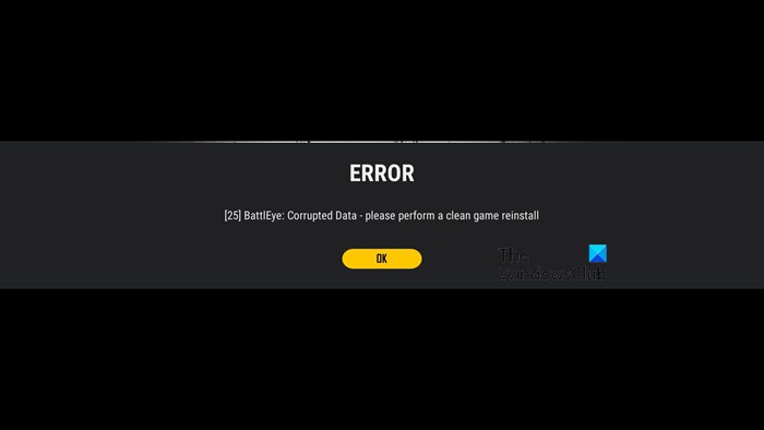 แก้ไขข้อผิดพลาด PUBG [25] BattlEye Corrupted Data 