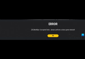 แก้ไขข้อผิดพลาด PUBG [25] BattlEye Corrupted Data 