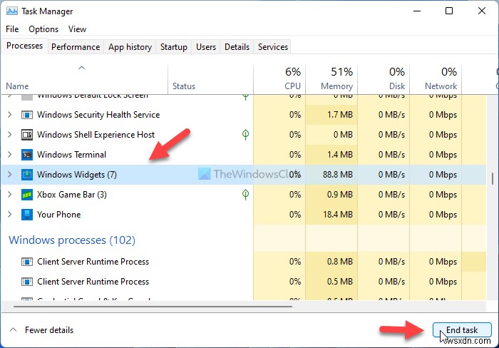 แผงวิดเจ็ต Windows 11 ไม่ทำงาน 