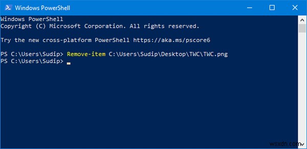 วิธีลบไฟล์และโฟลเดอร์โดยใช้ Windows PowerShell 