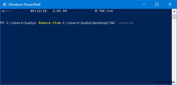 วิธีลบไฟล์และโฟลเดอร์โดยใช้ Windows PowerShell 