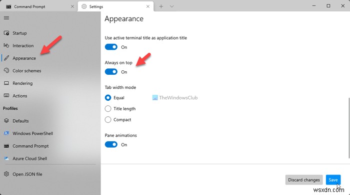 วิธีเปิดใช้งาน Always on Top สำหรับ Windows Terminal 
