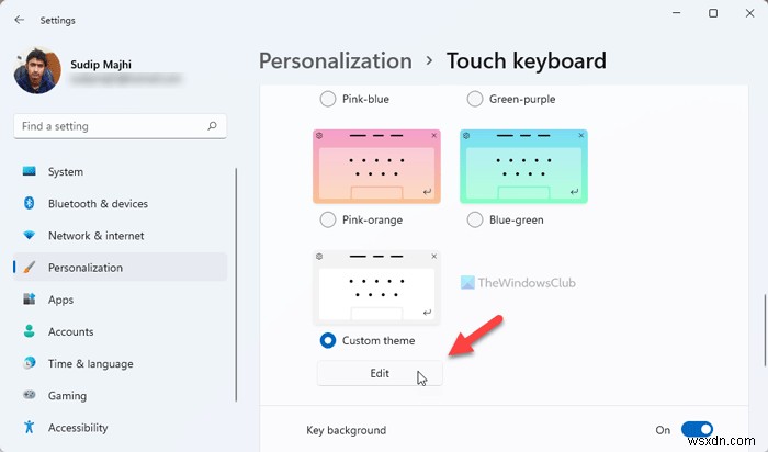 วิธีสร้างธีมที่กำหนดเองสำหรับแป้นพิมพ์ Touch ใน Windows 11 