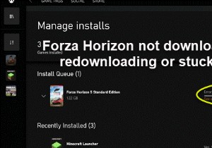 Forza Horizon ไม่ดาวน์โหลด ทำการดาวน์โหลดซ้ำหรือค้างที่ข้อผิดพลาด 0% บน Windows PC 