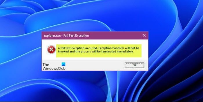 แก้ไขข้อผิดพลาด Fail Fast Exception ใน Windows 11/10 