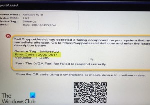 แก้ไขรหัสข้อผิดพลาดพัดลมโปรเซสเซอร์ 2000-0511 บนคอมพิวเตอร์ Windows 