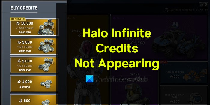 แก้ไข Halo Infinite Credits ไม่ปรากฏในบัญชี 