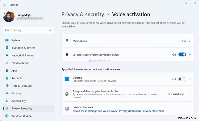 คำสั่งเสียง Cortana ไม่ทำงานบน Windows 11/10 