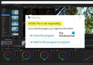 Sony Vegas หยุดทำงานหรือไม่ตอบสนองใน Windows 11/10 