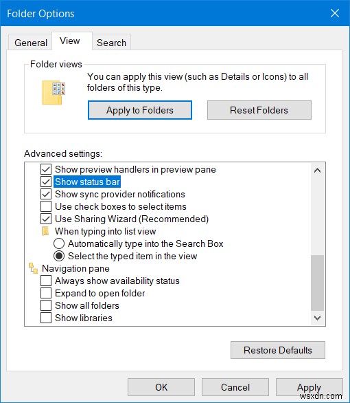 วิธีเปิดหรือปิดแถบสถานะใน File Explorer ใน Windows 11/10 