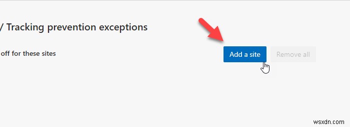 วิธีเพิ่มไซต์ในรายการข้อยกเว้นการป้องกันการติดตามในเบราว์เซอร์ Edge 