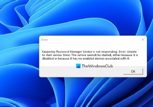 Kaspersky Password Manager Service ไม่ตอบสนองใน Windows 11 