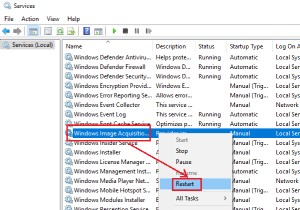 Windows Image Acquisition CPU สูงและการใช้งานดิสก์ 