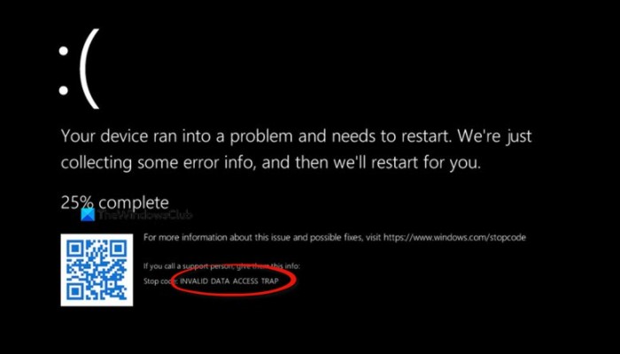 แก้ไขข้อผิดพลาด INVALID DATA ACCESS TRAP บน Windows 11 