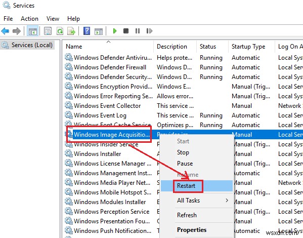 Windows Image Acquisition CPU สูงและการใช้งานดิสก์ 