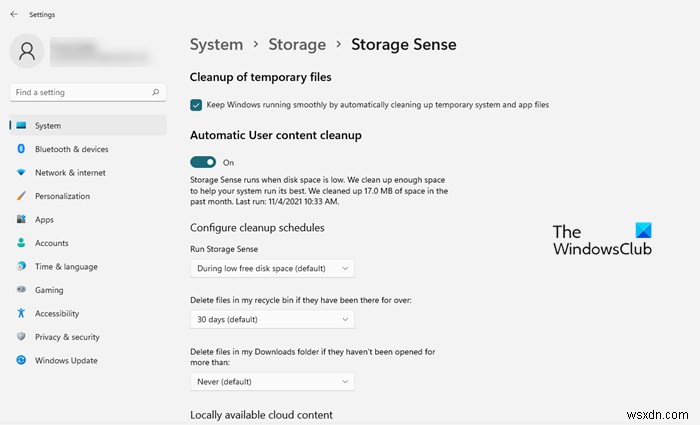 วิธีใช้ Storage Sense ใน Windows 11 เพื่อเพิ่มพื้นที่ว่างในดิสก์ 