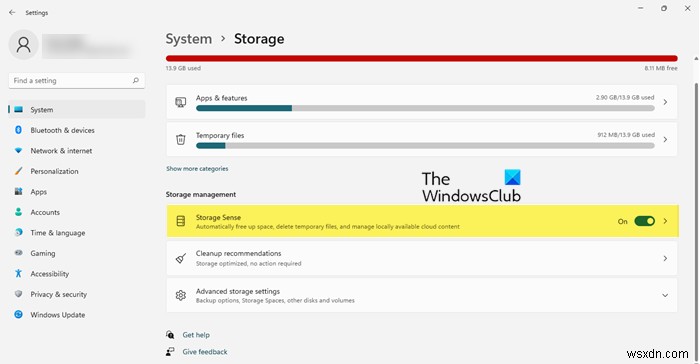 วิธีใช้ Storage Sense ใน Windows 11 เพื่อเพิ่มพื้นที่ว่างในดิสก์ 