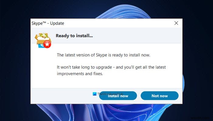 Skype ติดตั้งทุกครั้งที่เปิดใน Windows 11/10 