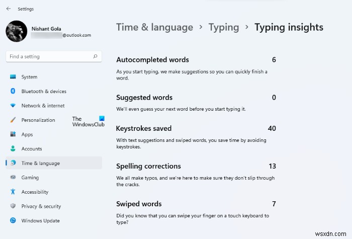 วิธีเปิดหรือปิด Typing Insights ใน Windows 11 