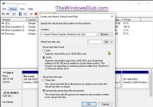 วิธีสร้างและตั้งค่าไฟล์ VHD หรือ VHDX ใหม่ใน Windows 11/10 