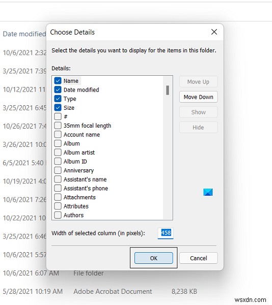 วิธีเปลี่ยนขนาดความกว้างคอลัมน์ของ File Explorer ใน Windows 11/10 