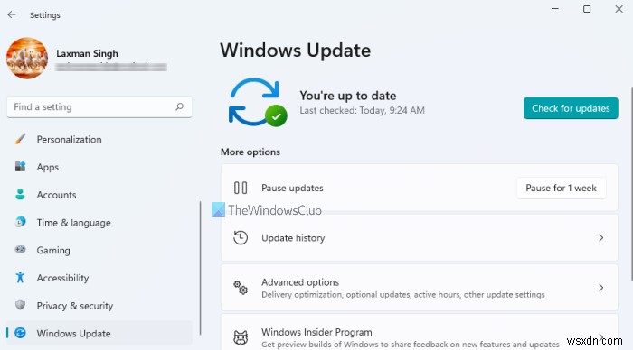 การตั้งค่าการอัปเดต Windows ใน Windows 11