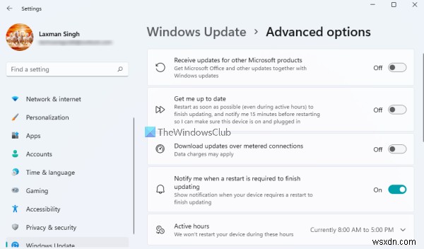 การตั้งค่าการอัปเดต Windows ใน Windows 11