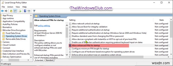 วิธีเปิดหรือปิดใช้งาน Enhanced PINs สำหรับ BitLocker Startup ใน Windows 11/10 