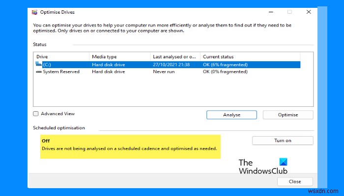 วิธีกำหนดเวลาการจัดเรียงข้อมูลบนดิสก์ใน Windows 11/10 