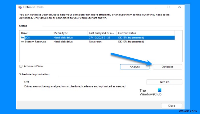 วิธีกำหนดเวลาการจัดเรียงข้อมูลบนดิสก์ใน Windows 11/10 