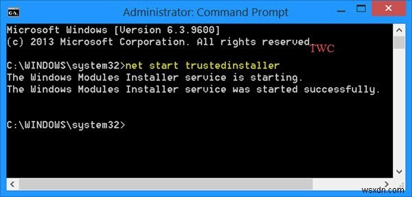Windows Resource Protection ไม่สามารถเริ่มบริการซ่อมแซมได้ 