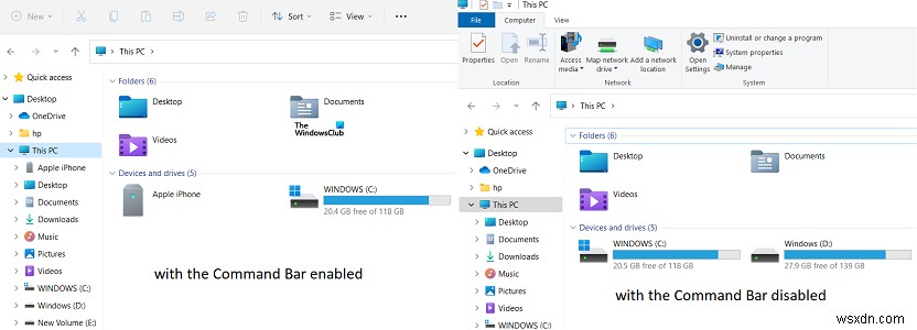 วิธีปิดการใช้งานแถบคำสั่ง File Explorer ใน Windows 11 