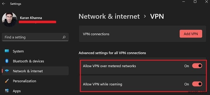 วิธีอนุญาต VPN ผ่านการเชื่อมต่อแบบมีมิเตอร์และขณะโรมมิ่งบนคอมพิวเตอร์ Windows 11 ของคุณ 