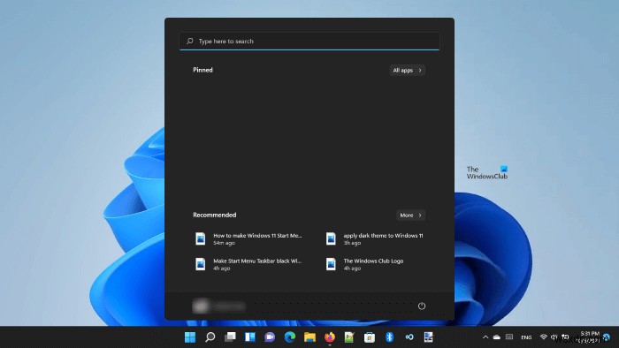 วิธีทำให้ Windows 11 Start Menu และ Taskbar เป็นสีดำทั้งแบบมีและไม่ใช้ธีมสีเข้ม 