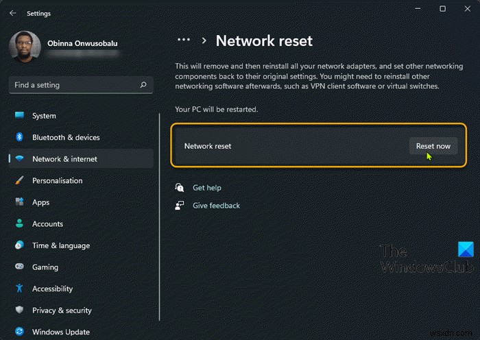 ตัวเลือก WiFi ไม่แสดงใน Windows 11 