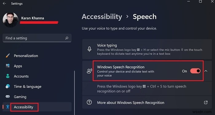 วิธีปิดการใช้งานคุณสมบัติการรู้จำเสียงใน Windows 11/10 