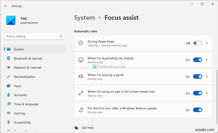 วิธีใช้กฎการช่วยโฟกัสอัตโนมัติใน Windows 11 