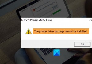 ไม่สามารถติดตั้งแพ็คเกจไดรเวอร์เครื่องพิมพ์ได้ 